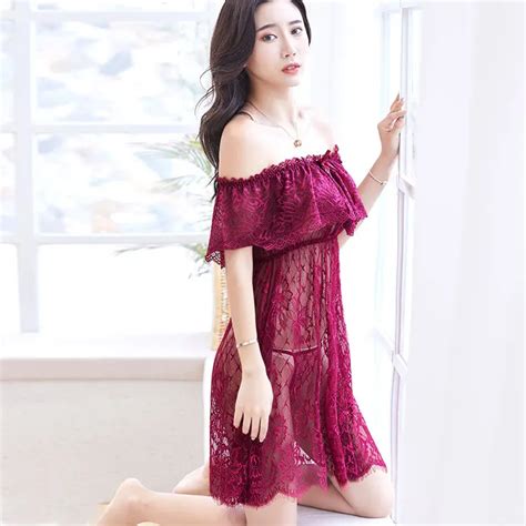 Nude Sexy Lace Lingerie For Women Falbala Chemise Baby Doll Lingerie