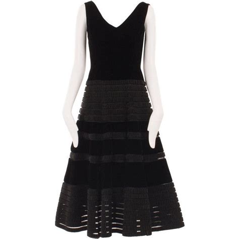 Pre Owned Pierre Balmain Couture Black Velvet Dress Circa 1955