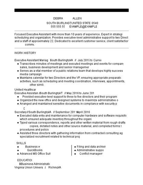 best executive assistant resume examples for 2024