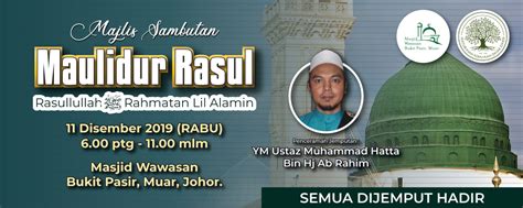 In the afternoon the air temperature warms up to +30.+31°c, dew point: Design Poster, Banner & Backdrop Majlis Maulid Bukit Pasir ...