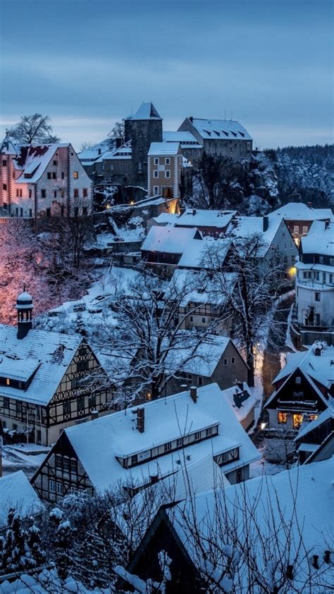 480x854 Resolution Hohnstein City Germany In Winter Snow Android One