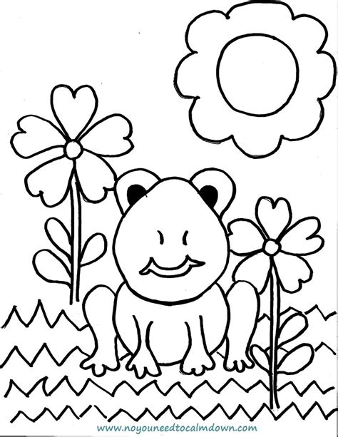 This board has coloring pages and arts and craft projects relating to the spring season such as easter, butterflies, gardens,etc. Spring Frog Coloring Page for Kids - Free Printable | No ...