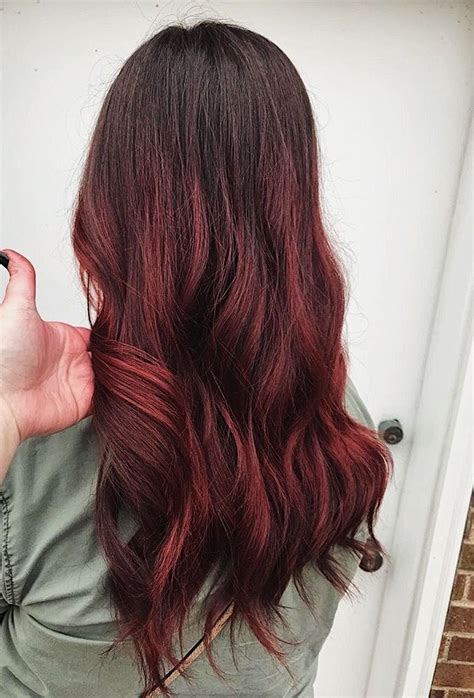 dark brown fading into a deep red by kendra sorenson brown hair fade red brown hair brown to