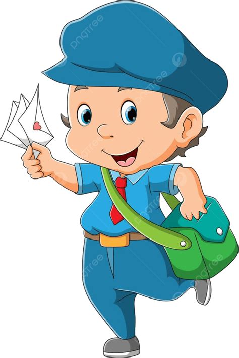 Postman Vector Hd Png Images The Cheerful Postman Is Delivering The