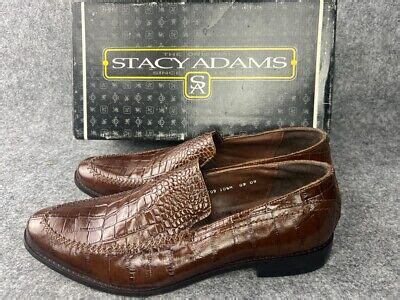 Stacy Adams Valencia Snakeskin Dress Shoes Men S Cognac Brown Slip On Loafer Ebay