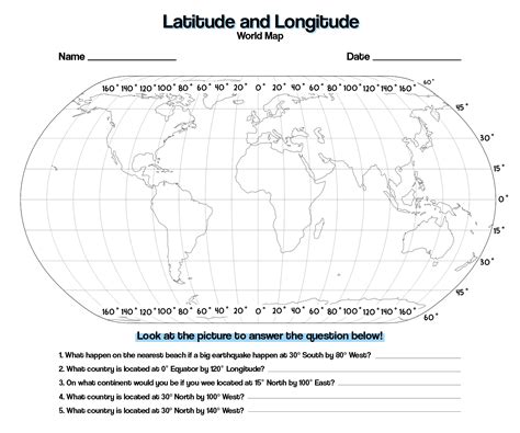 15 Latitude And Longitude Map Worksheet Free Pdf At