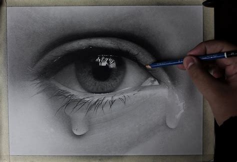 Realistic Crying Eye Drawing Step By Step