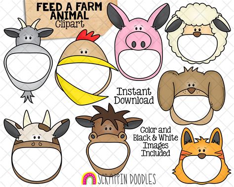 Feed A Farm Animal Clipart Feeding Open Mouth Animals Goat Etsy
