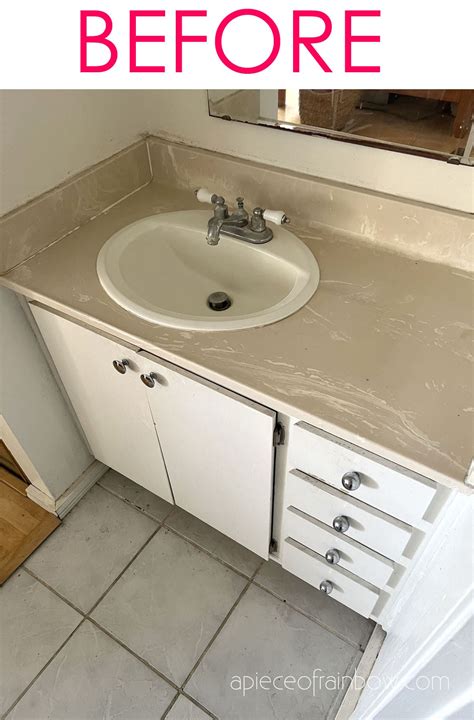 Paint Bathroom Vanity Countertop And Sink So Easy A Piece Of Rainbow