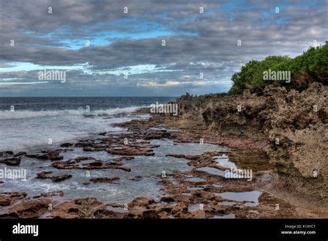 Coral Rock Pools At Lily Beach Christmas Island Australia Stock Photo