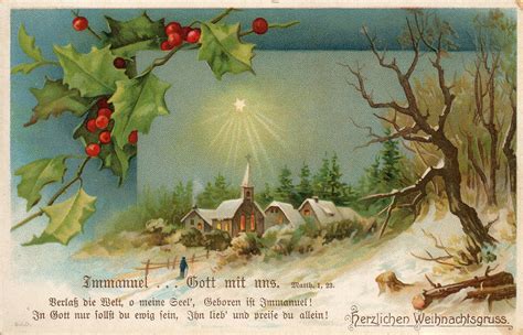 Leaping Frog Designs Vintage German Christmas Post Card Free Image