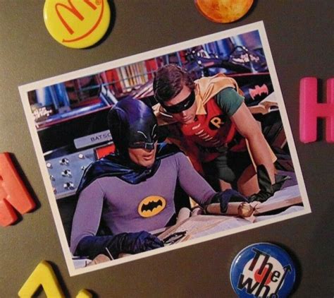 Batman Robin Fridge Magnet 60s Tv Show Super Hero Bat Cave Gotham City
