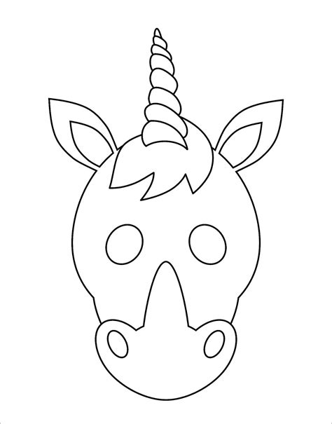 Unicorn Mask Coloring Page