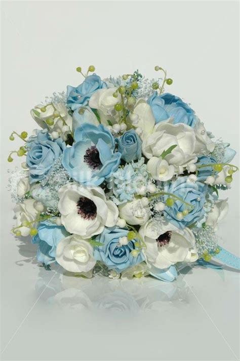 Baby Blue Bridal Bouquet Wedding Flower Trends Bridal