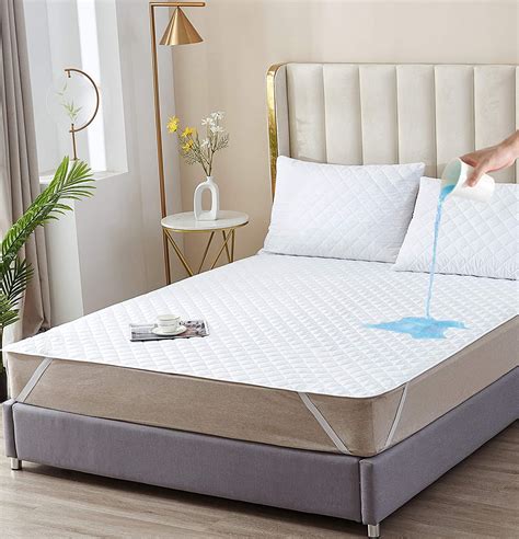 Elif Mattress Protector Waterproof Quilted Cover With Elastic Straps