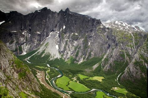 Trollveggen Romsdalen Valley Norway Highest Rock In Europe 1100m