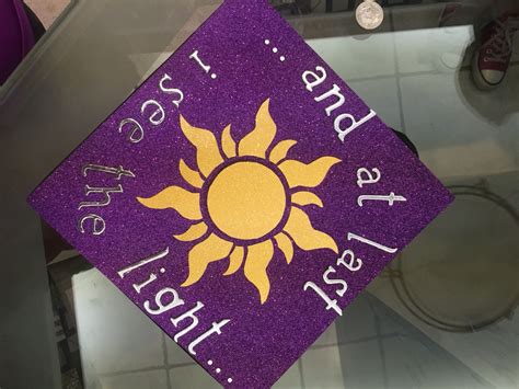 Tangled Themed Graduation Cap And At Last I See The Light Used