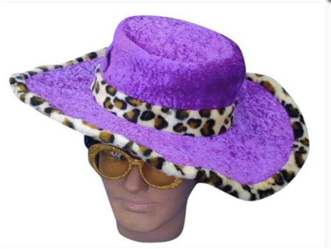 Costume Closet Ipswich Hat Pimp Purple Wleopard Trim