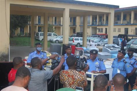 photos police arrest 10 suspects in akwa ibom recover looted properties worth millions of