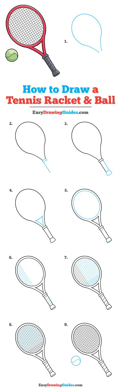 How To Draw A Tennis Racket And Ball Really Easy Drawing Tutorial