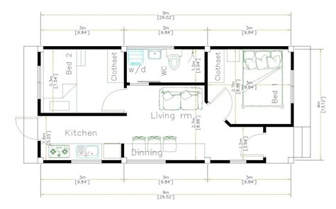 One Floor House Plans 4x9 Meter 13x30 Feet Pro Home Decorz