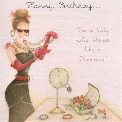 Happy Birthday To A Lady Who Shines Like A Diamond Card Verjaardagskaarten Verjaardagskaart
