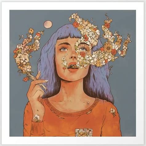 This Dreamy Floral Print Of A Person Who Is High On Life — According