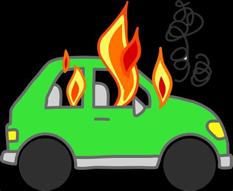 Download Car On Fire Clipart