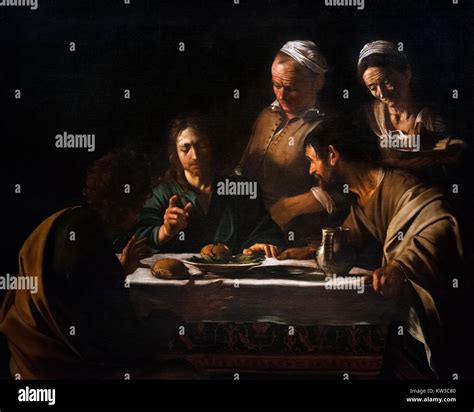 Caravaggio Painting Supper At Emmaus By Michelangelo Merisi Da