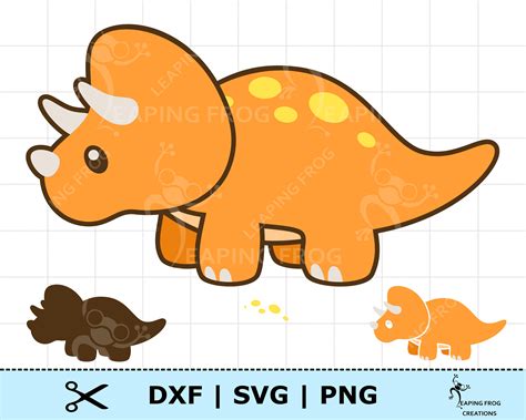 Cute Baby Dinosaur SVG PNG DXF. Whole & layered files. | Etsy