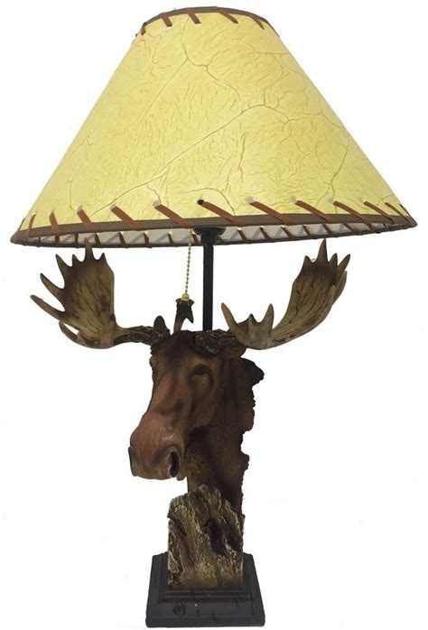 Moose Lampantler23 Tallrustic Cabin Decortable Lamp Wildlife