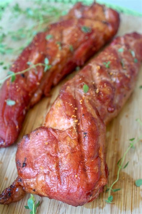 This is a very basic recipe and grill the pork loin for a few minutes on high, or until dark grill marks appear on all sides of the pork. Smoked Pork Tenderloin on the Traeger Grill - The Food Hussy