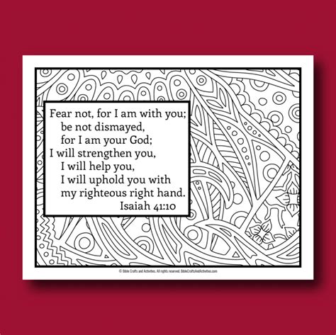 Bible Verse Coloring Page Isaiah 41 10 Bible Crafts And Activities