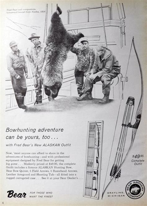 1960 Bear Archery Bowhunting Ad ~ Fred Bear Photo Vintage Gun Rifle