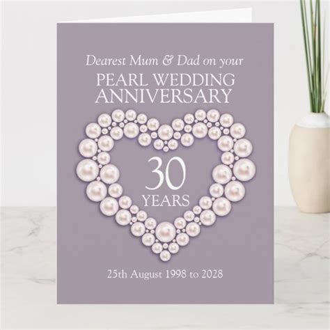Pearl 30th Wedding Anniversary Mum And Dad Card Au