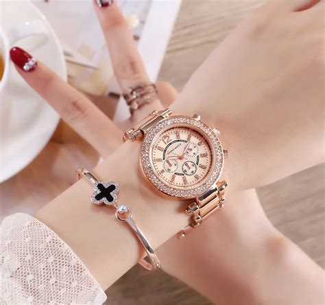hm 1196 hannah martin 2019 18k gold watch fashion calender lady diamond watch female quartz