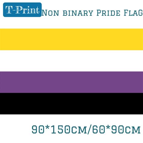 Non Binary Pride Flag 150x90cm 60 90cm Lgbt 3x5ft Banner 100d Polyester Grommets Custom For