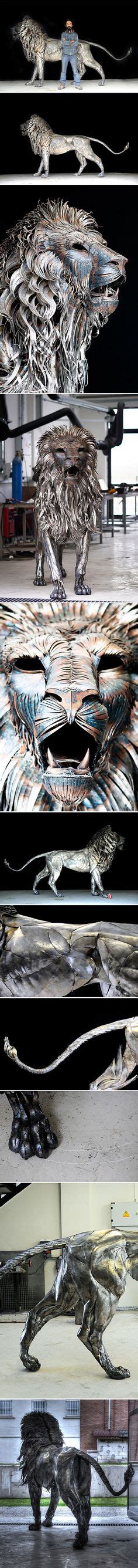 This Amazing 550 Pound Lion Was Made From 4000 Pieces Of Metal Art