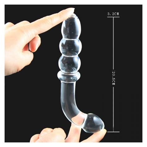 Two Heads Glass Dildo Pyrex Anal Plug Butt Beads Fetish Sex Toy