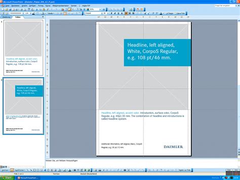 Schnell neue folie einfügen objekte duplizieren präzisionsausrichtung mehrere hilfslinien einrichten hilfslinie löschen folie im hochformat einbetten. Daimler Plakat-Template, DIN A3, Hochformat (PowerPoint ...