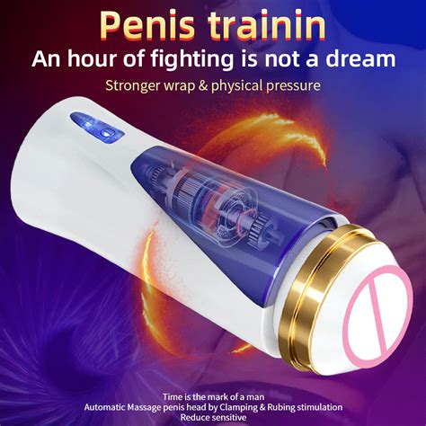 Automatic Telescopic Male Masturbation Cup Silicone Vagina Real Blowjob