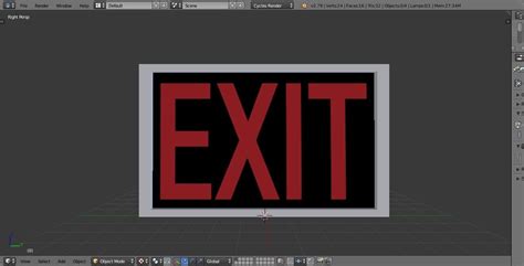 Exit Sign Free Vr Ar Low Poly 3d Model Cgtrader
