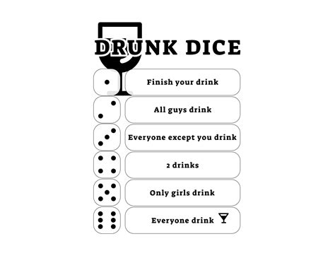 Drunk Dice Svg Drinking Games For Adults Print On Anything Etsy