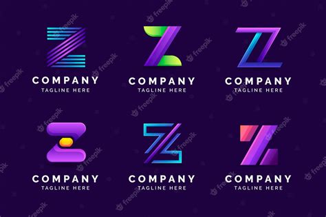 Premium Vector Gradient Z Letter Logo Set