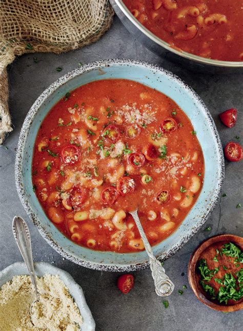 Tomato Pasta Soup Vegan Recipe Elavegan