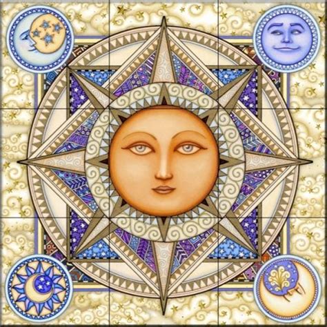 The Sun And Moon Are Depicted In This Art Work