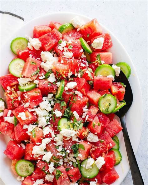 Watermelon Cucumber Salad Recipe Watermelon Salad Recipes