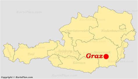 Offizielle website der region graz. Graz auf der Österreich karte