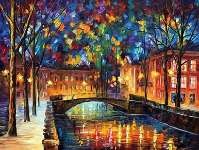 Afremov Leonid Painting Oil Bridge Paintings Impressionistic