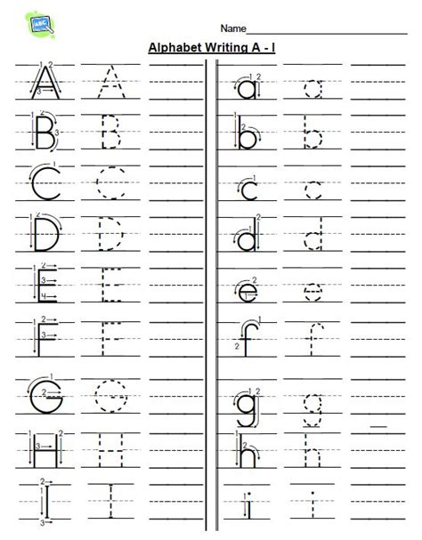 alphabet handwriting practice alphabet handwriting